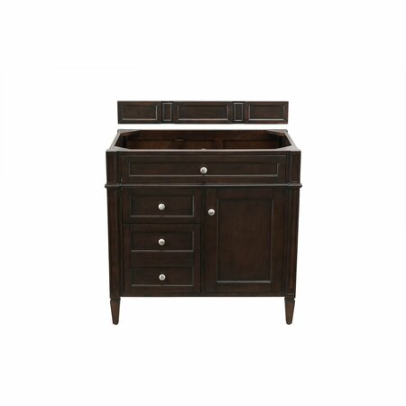 JAMES MARTIN VANITIES Brittany 36in Single Vanity Cabinet, Burnished Mahogany 650-V36-BNM